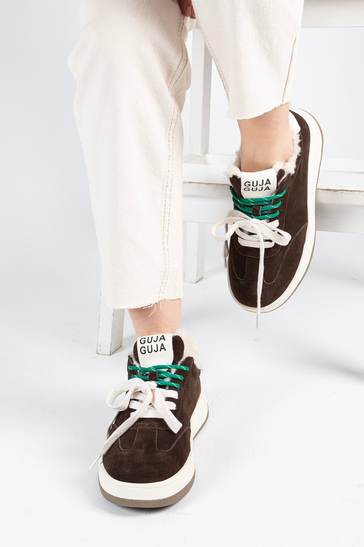 Kadın İthal Sneaker Kahve Ortopedik Tabanlı Günlük Spor Ayakkabı