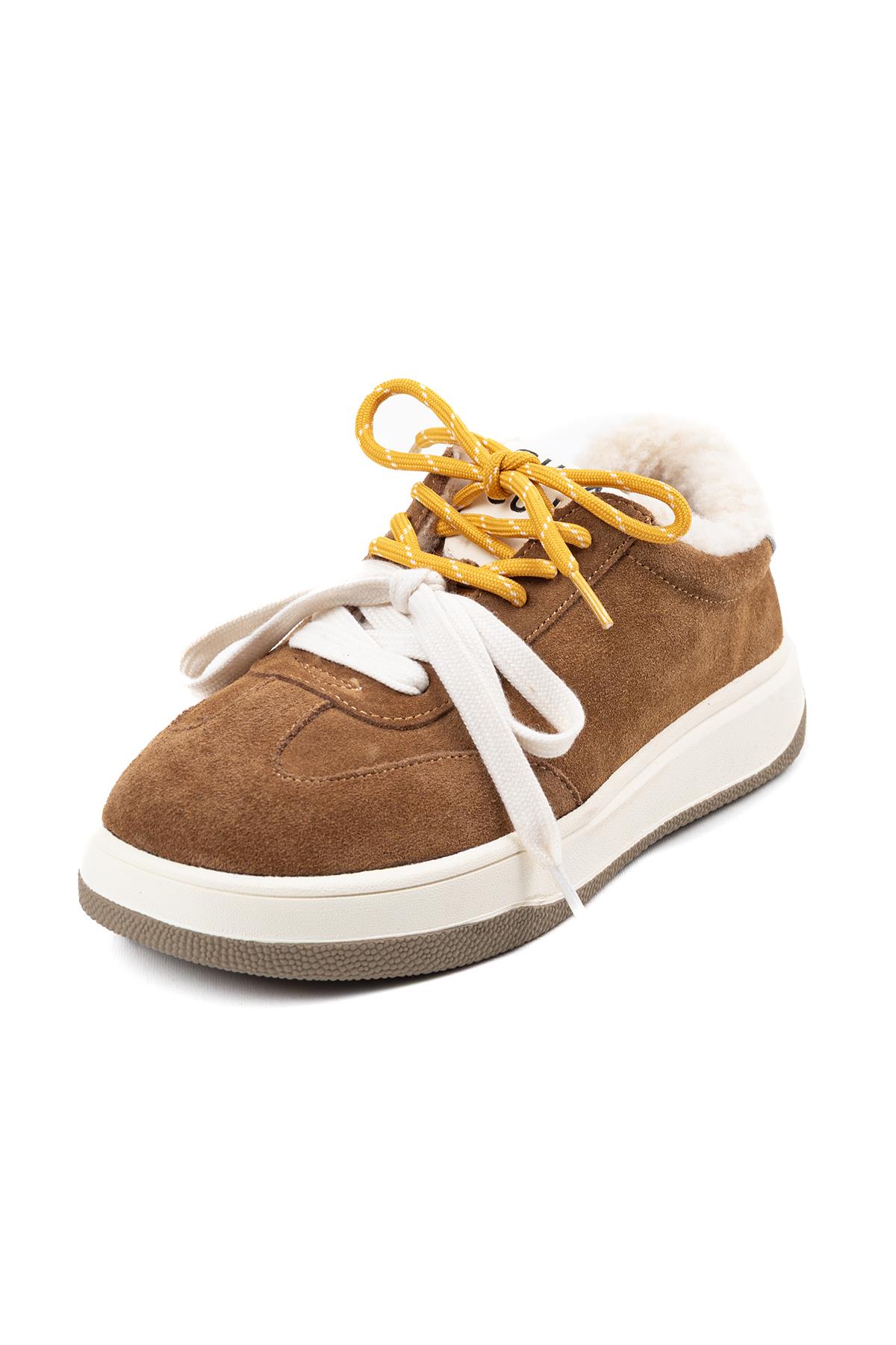 Kadın İthal Sneaker Camel Ortopedik Tabanlı Günlük Spor Ayakkabı