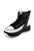 Guja Kadın Siyah Beyaz Bağcıklı Fermuarlı Kalın Taban Spor Bot