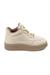 Kadın Bej Bağcıklı Kalp Detaylı Kalın Taban Günlük Ayakkabı