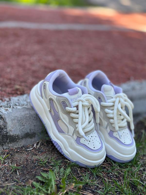 Benetton Unisex Spor Ayakkabı | Beyaz Lila