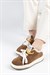 Kadın İthal Sneaker Camel Ortopedik Tabanlı Günlük Spor Ayakkabı