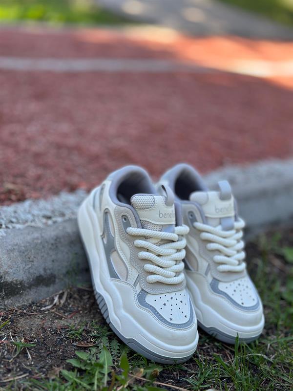 Benetton Unisex Spor Ayakkabı | Beyaz Gri