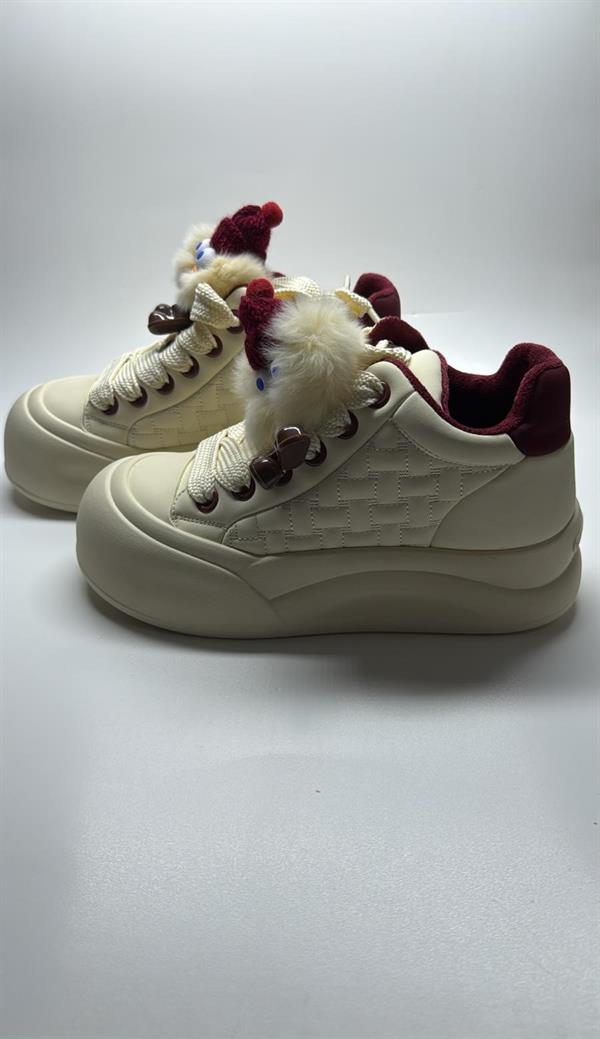 Kadın İthal Sneaker | Bordo