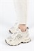 Kadın İthal Sneaker Bej Kalın Tabanlı Günlük Spor Ayakkabı
