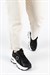 Kadın İthal Sneaker Siyah Kalın Tabanlı Günlük Spor Ayakkabı