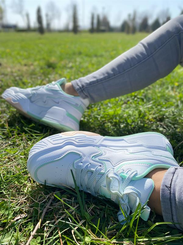 Benetton Unisex Spor Ayakkabı | Beyaz Yeşil