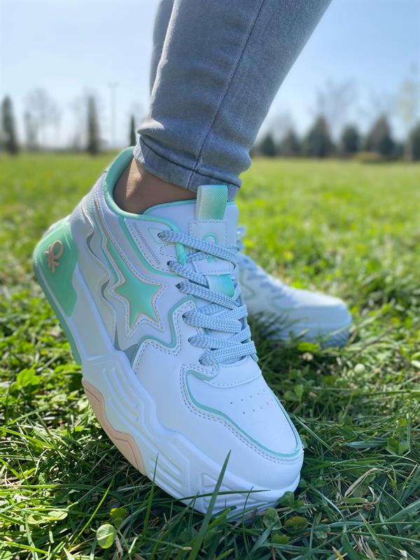 Benetton Unisex Spor Ayakkabı | Beyaz Yeşil