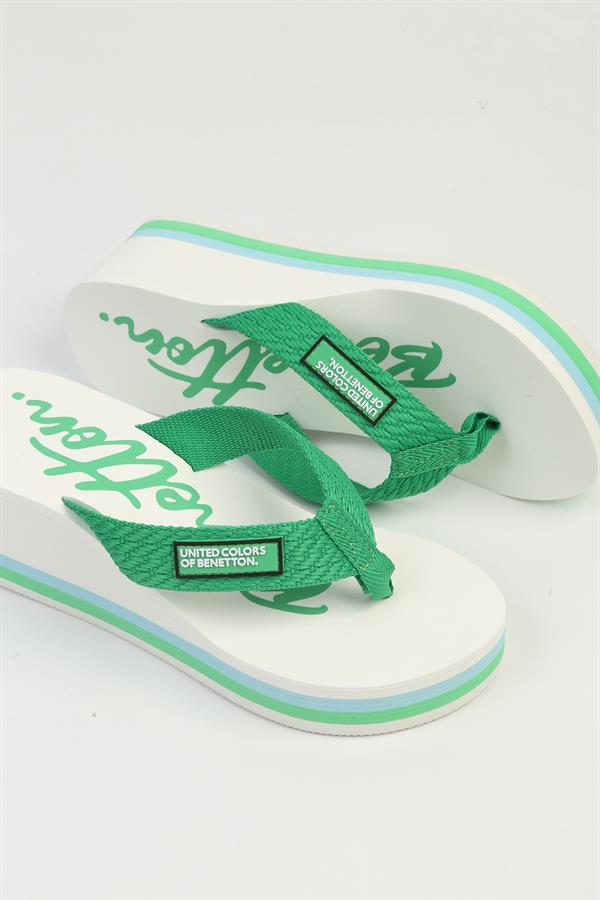 Benetton Kadın Terlik | YEŞİL BEYAZ