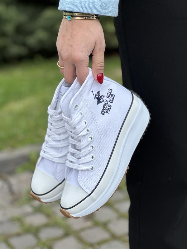 Polo Kadın Keten Yazlık Sneaker | Beyaz
