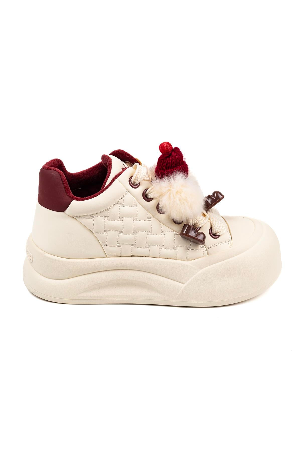 Kadın İthal Sneaker | Bordo