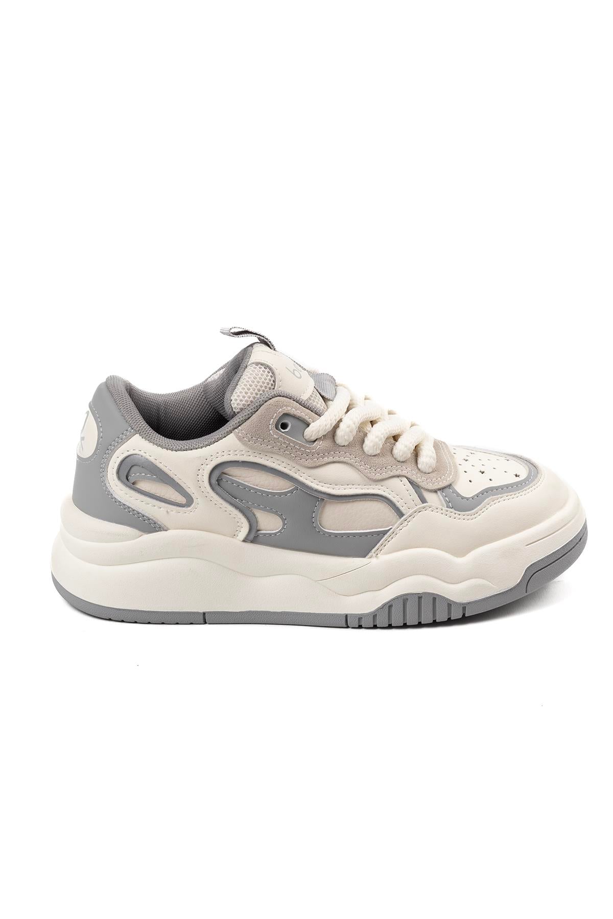 Benetton Unisex Spor Ayakkabı | Beyaz Gri