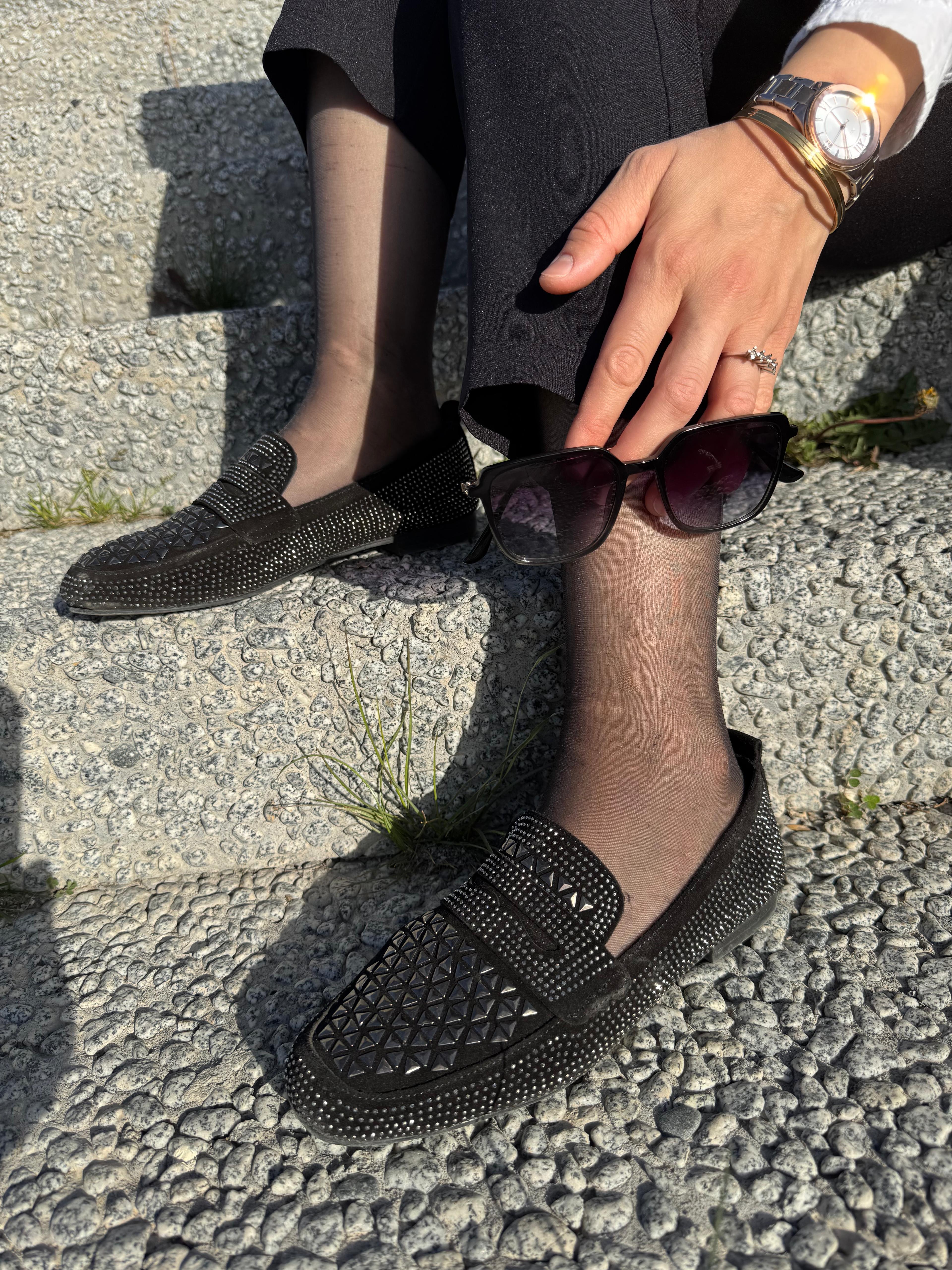 Kadın Deri Babet | SİYAH 