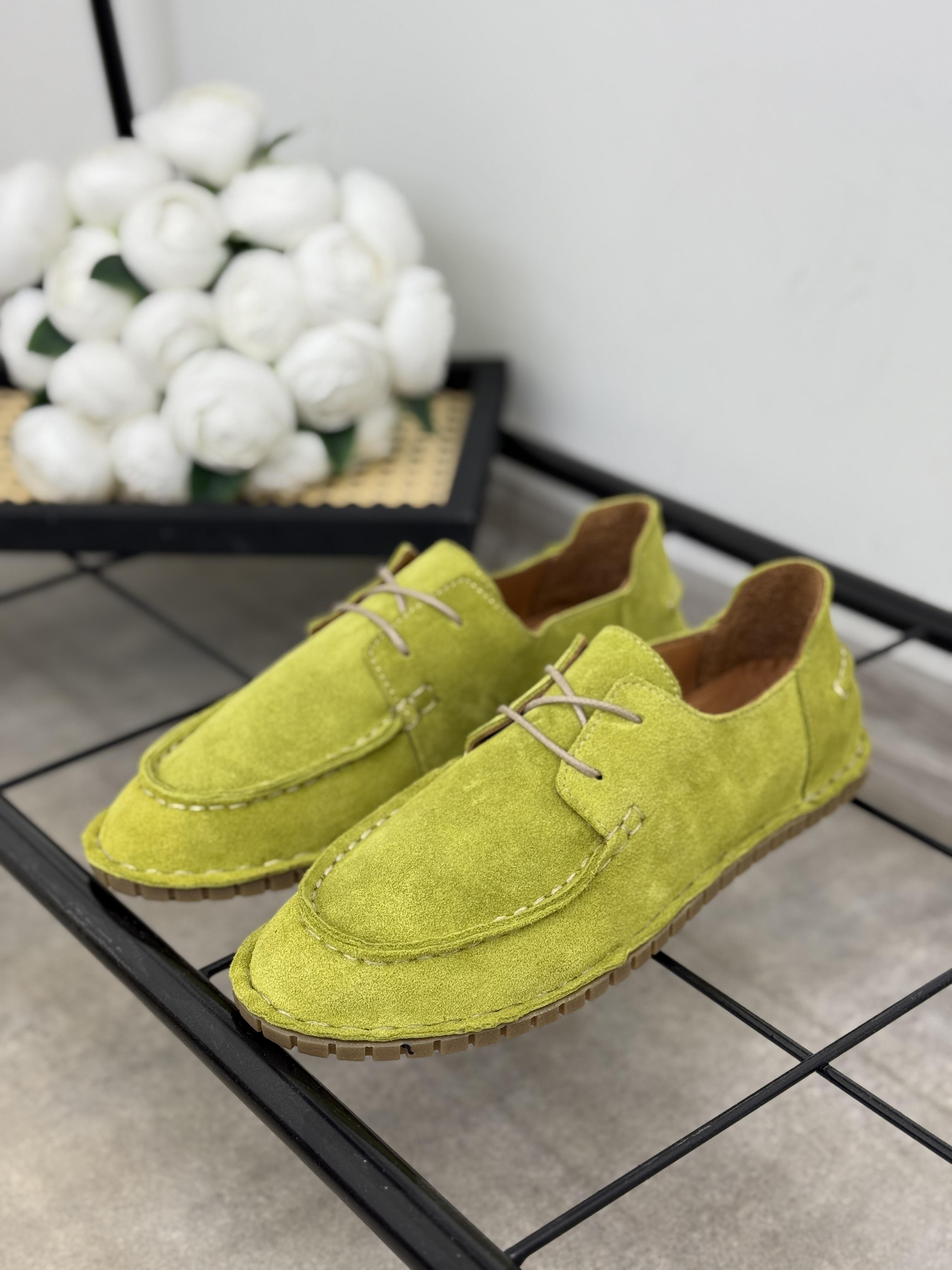 Kadın Deri Loafer Ayakkabı | YEŞİL SÜET | Vivense Moda