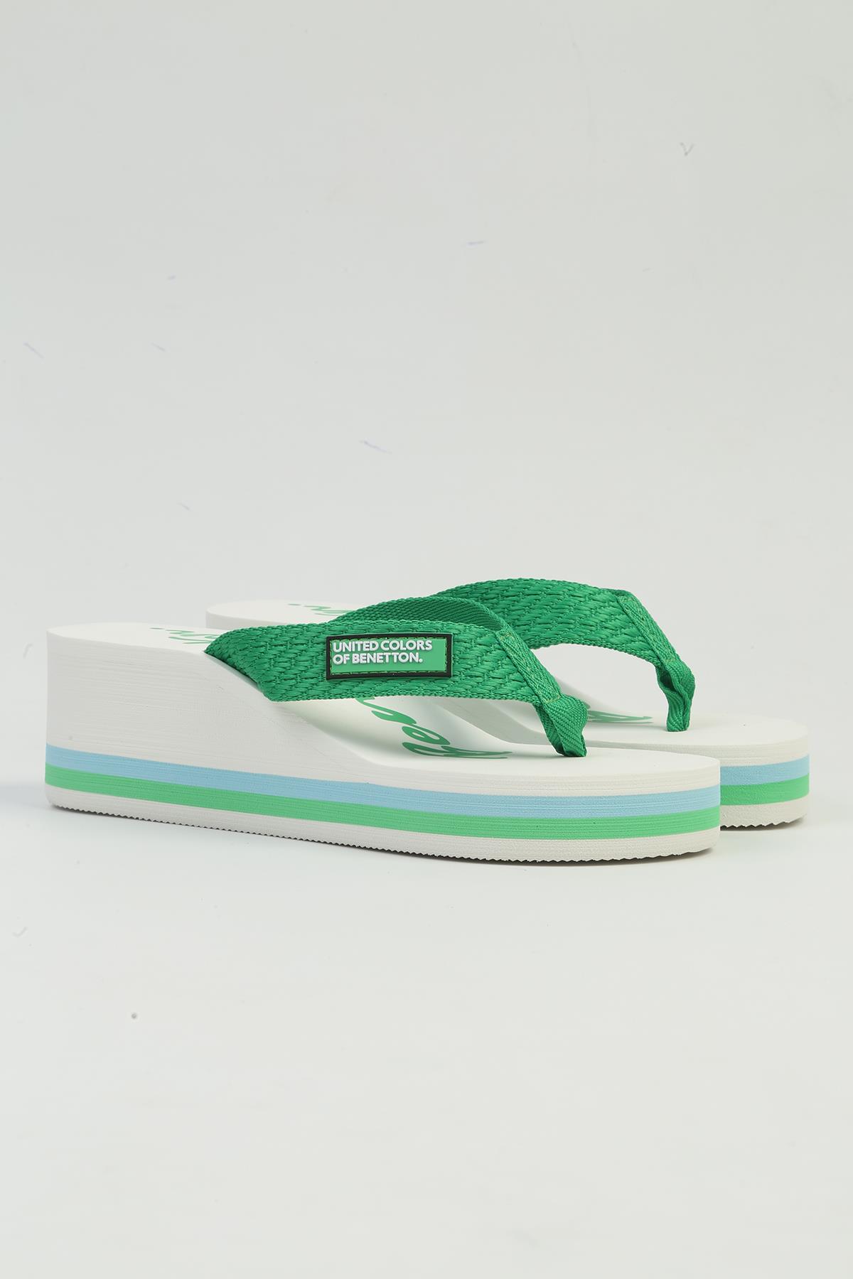 Benetton Kadın Terlik | YEŞİL BEYAZ