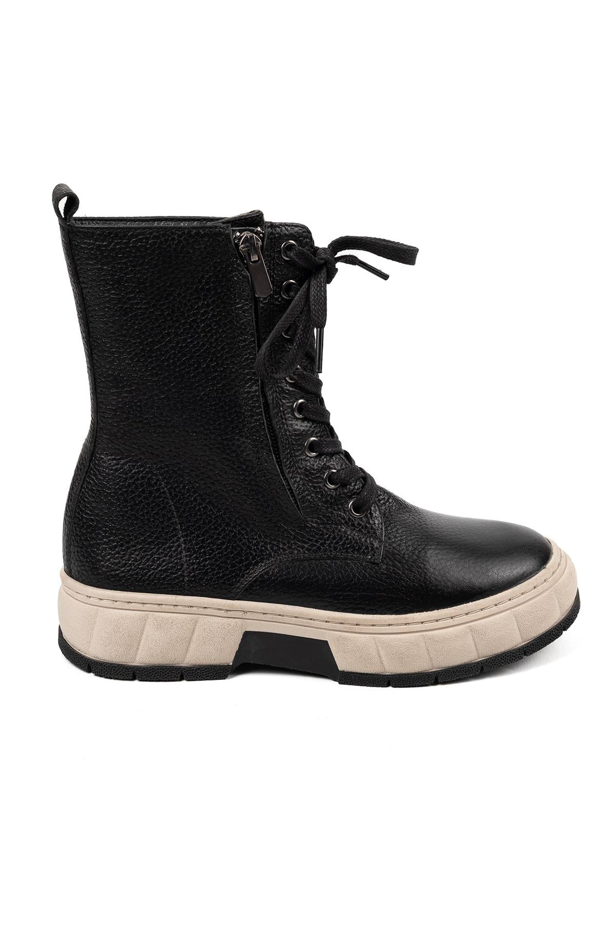 Hakiki Deri Kadın Bot | SİYAH