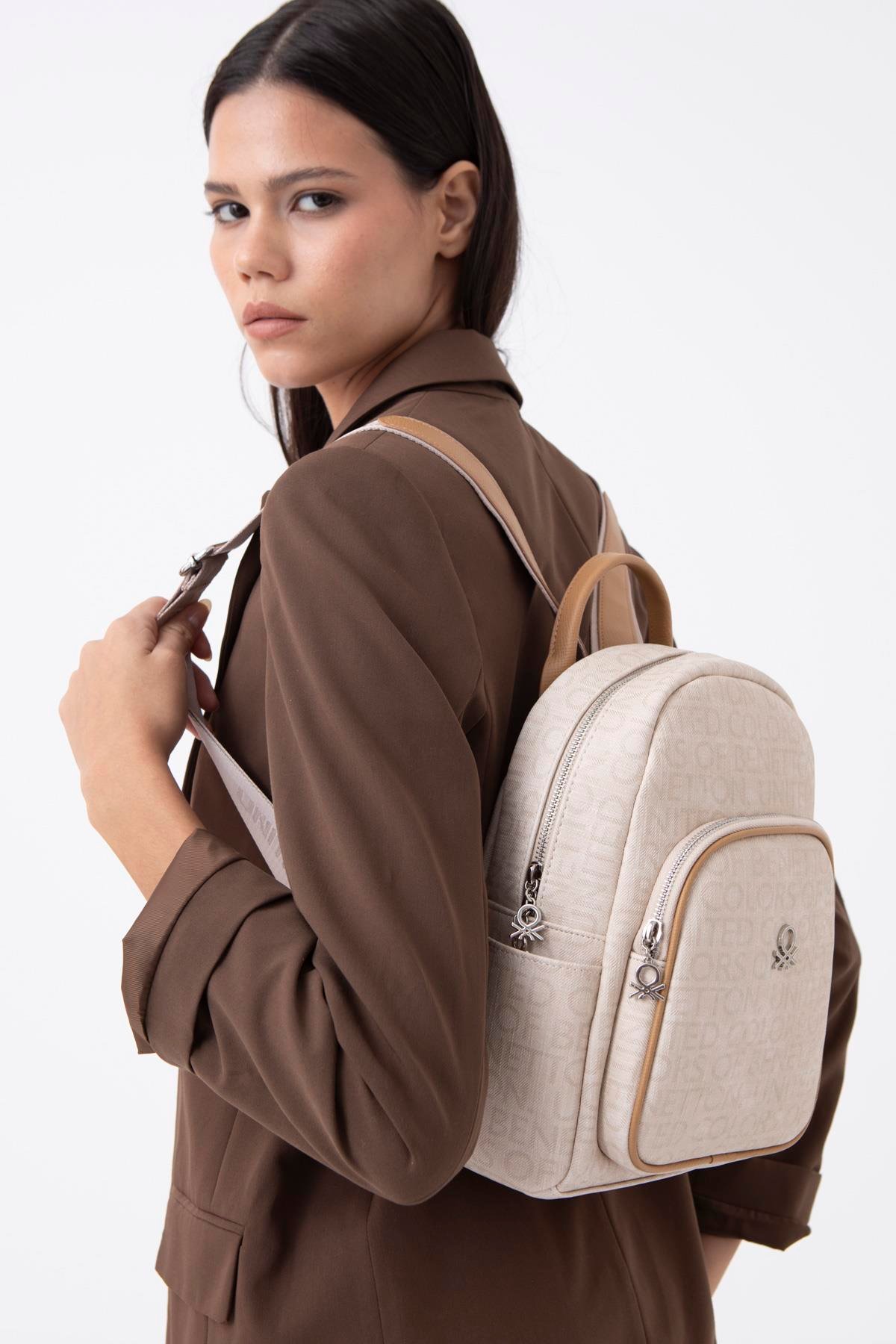 Benetton Kadın Sırt Çanta | Bej Camel