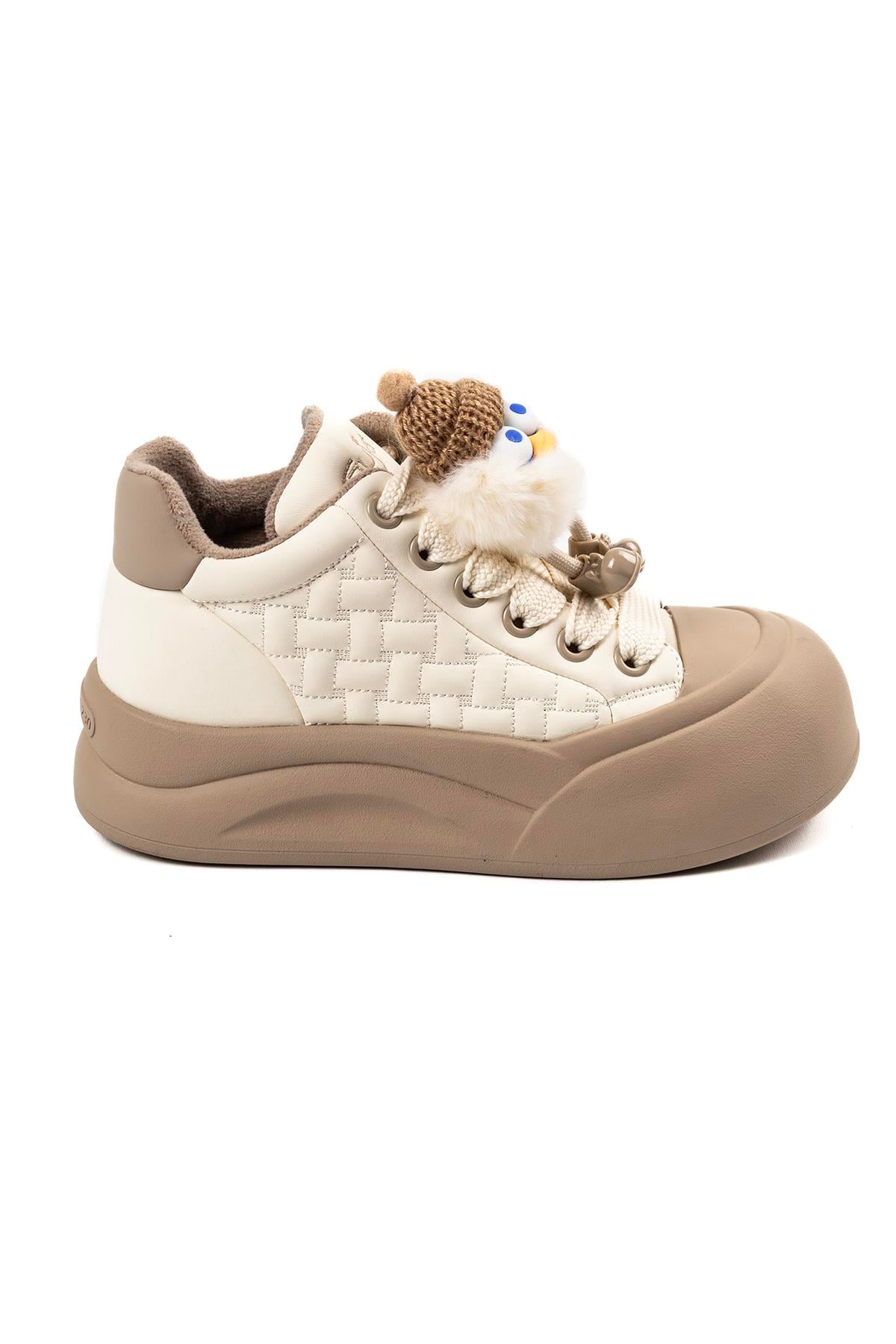 Kadın İthal Sneaker | Bej
