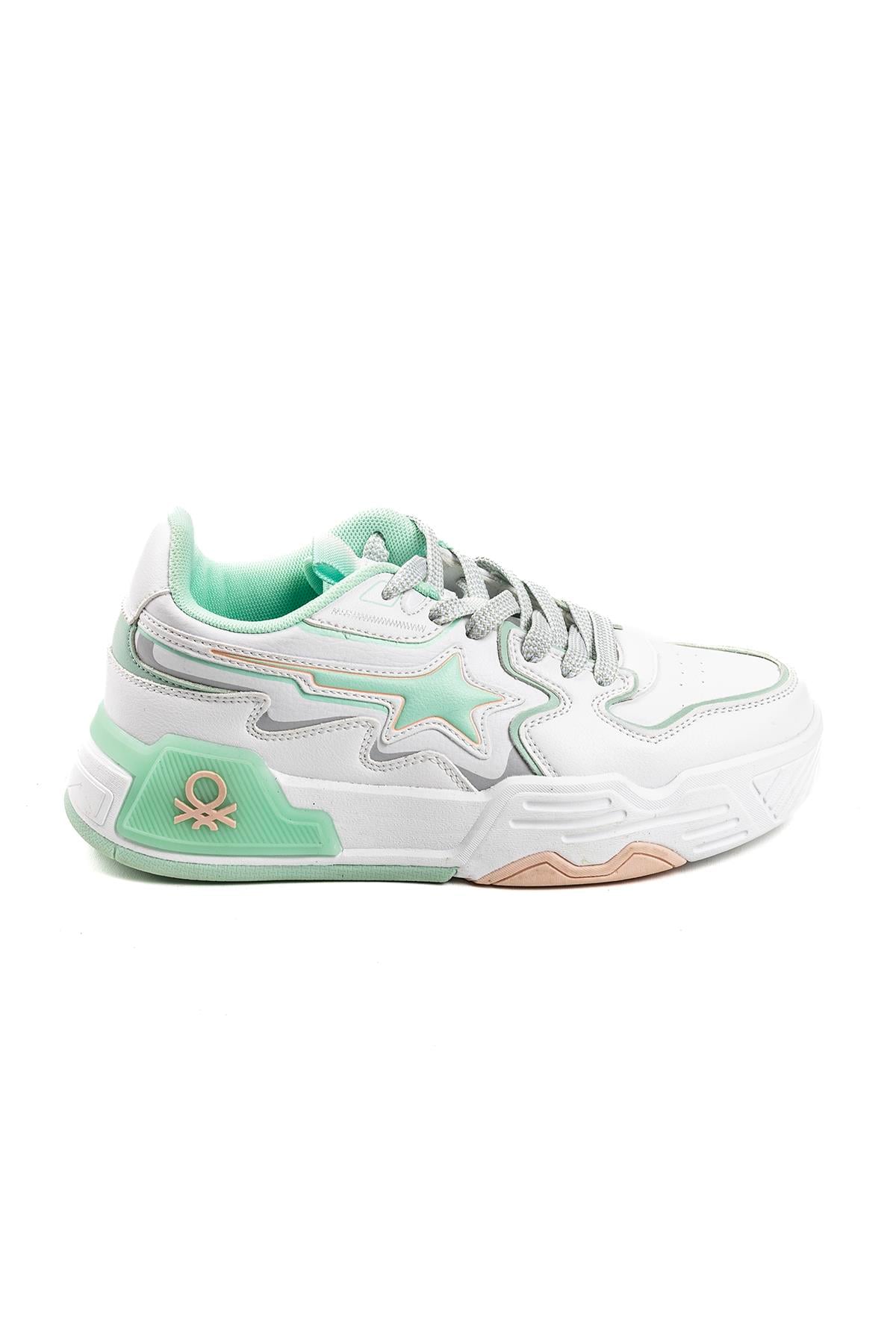 Benetton Unisex Spor Ayakkabı | Beyaz Yeşil