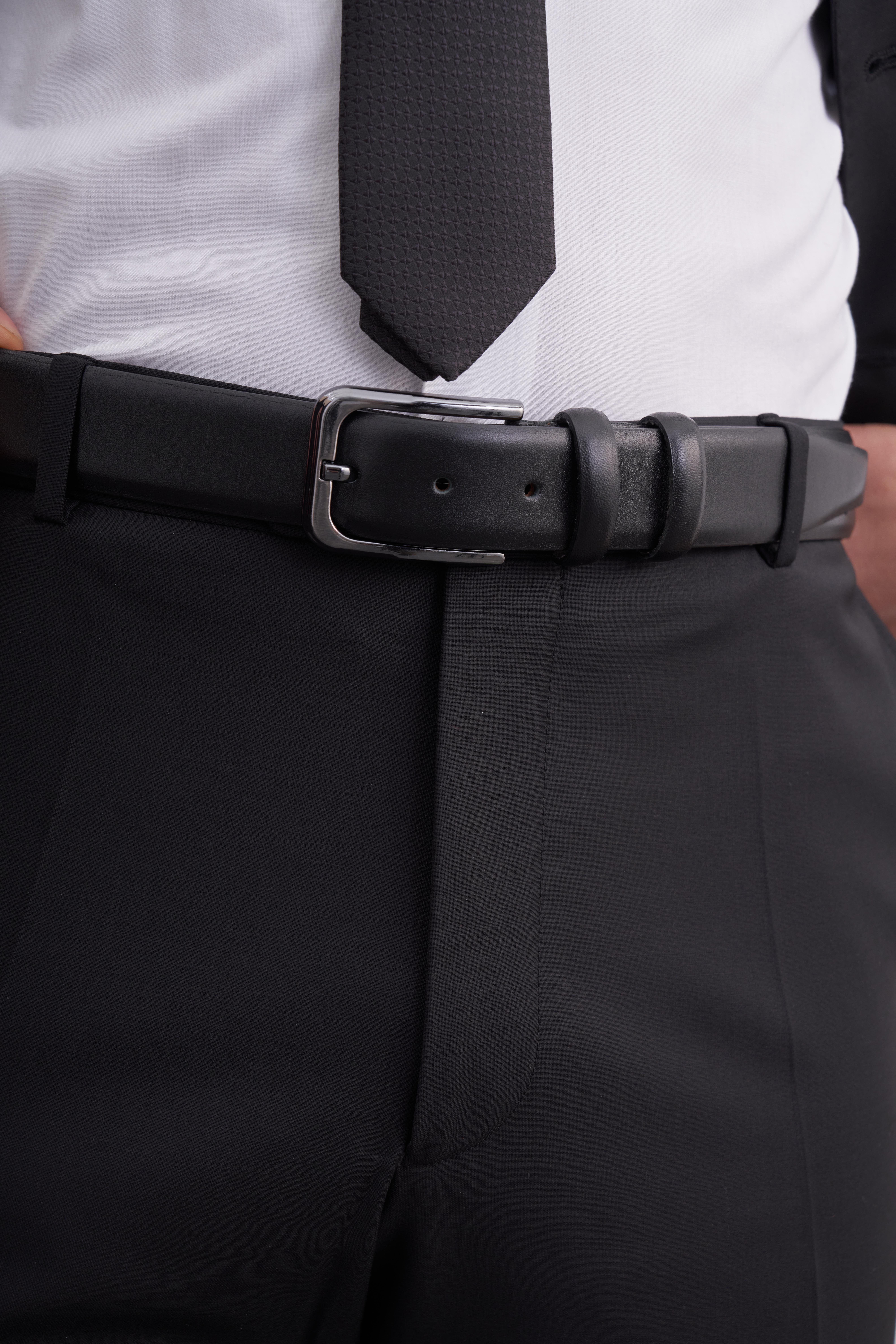 Erkek Siyah Hakiki Deri Kemer