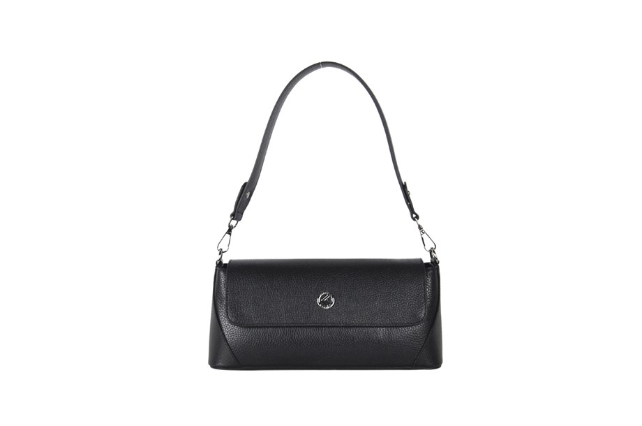 Kadın Siyah Hakiki Deri Baget Çanta