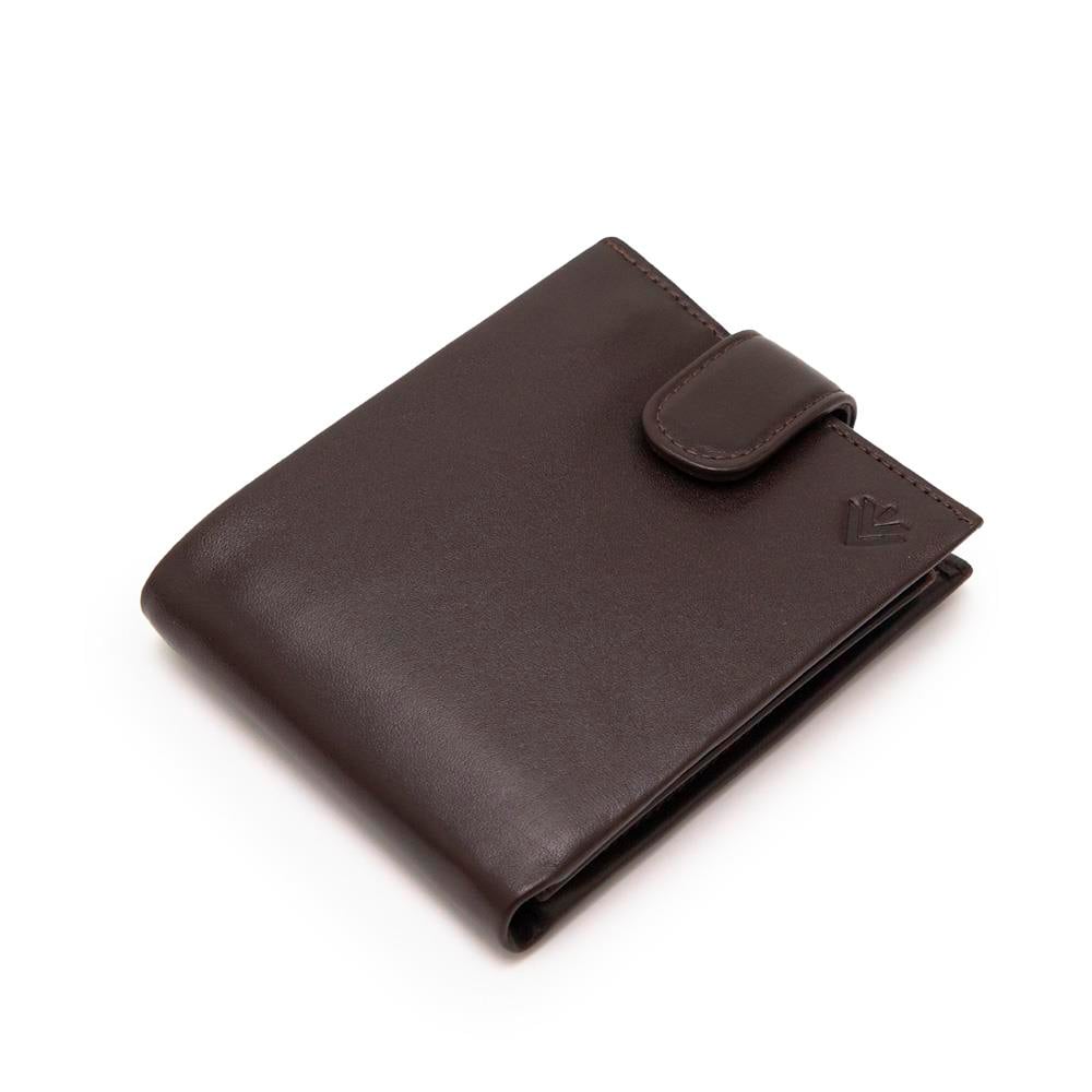 Erkek Kahverengi Deri Çıtçıtlı Cüzdan