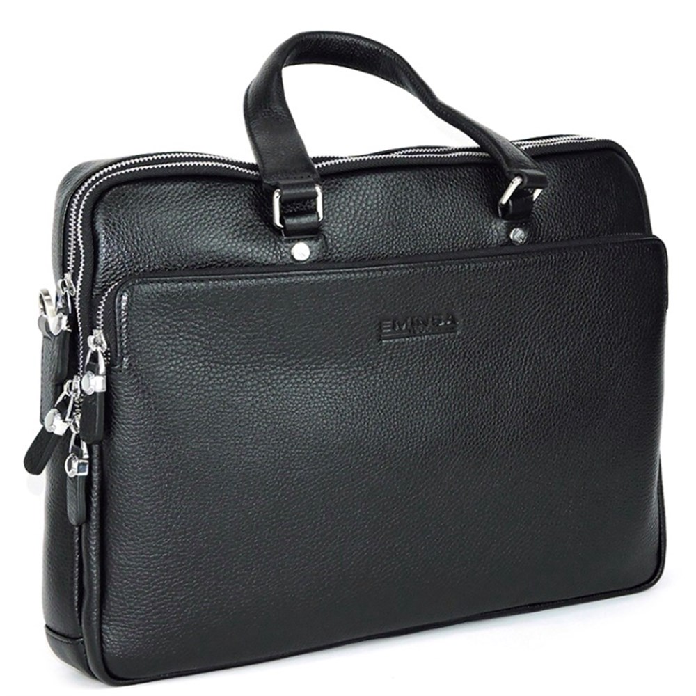 Siyah Deri Evrak&Laptop Çantası