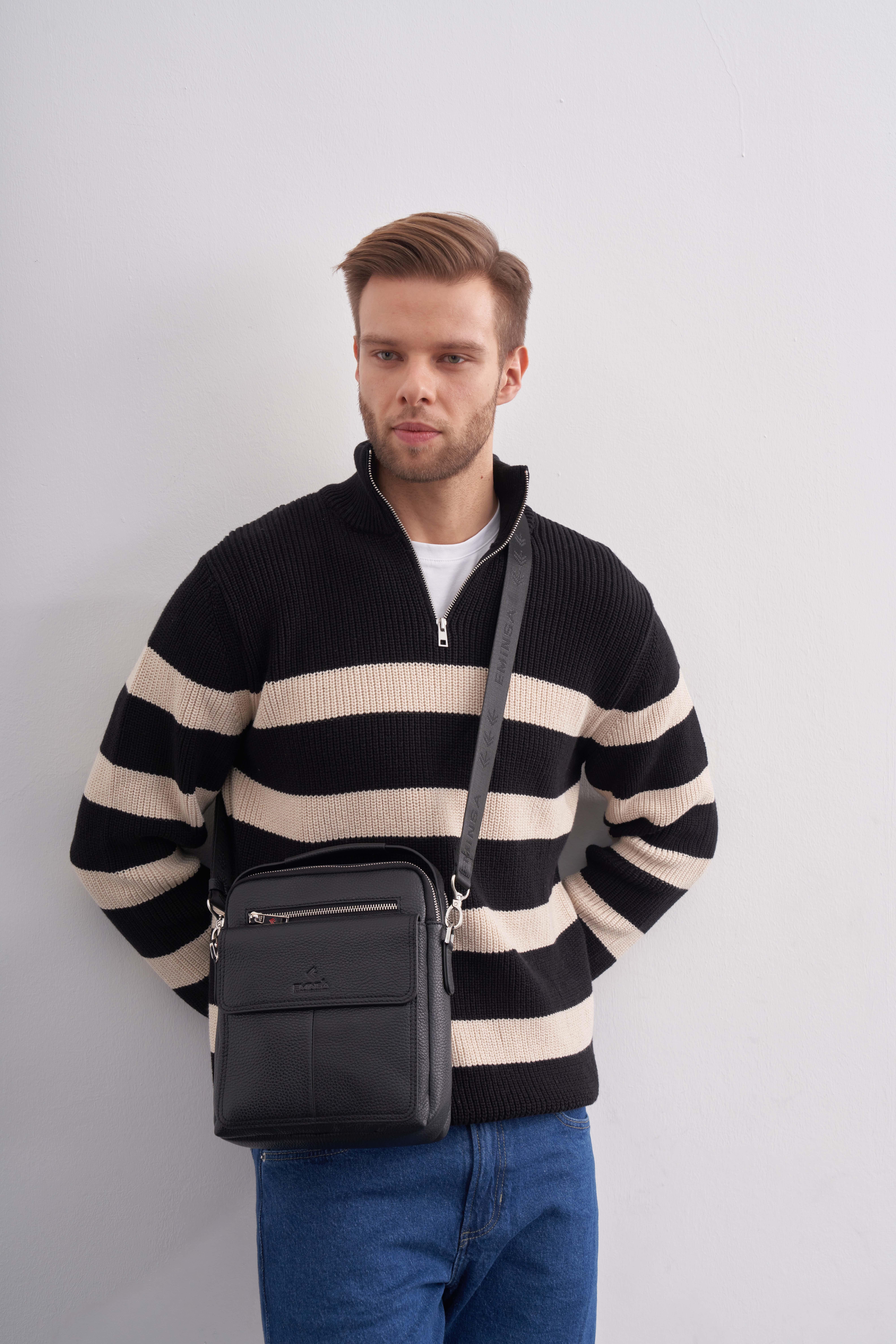 Erkek Hakiki Deri Omuz Çantası 6252