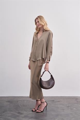 Kadın Kahverengi Kroko Hakiki Deri Yarım Ay Çanta