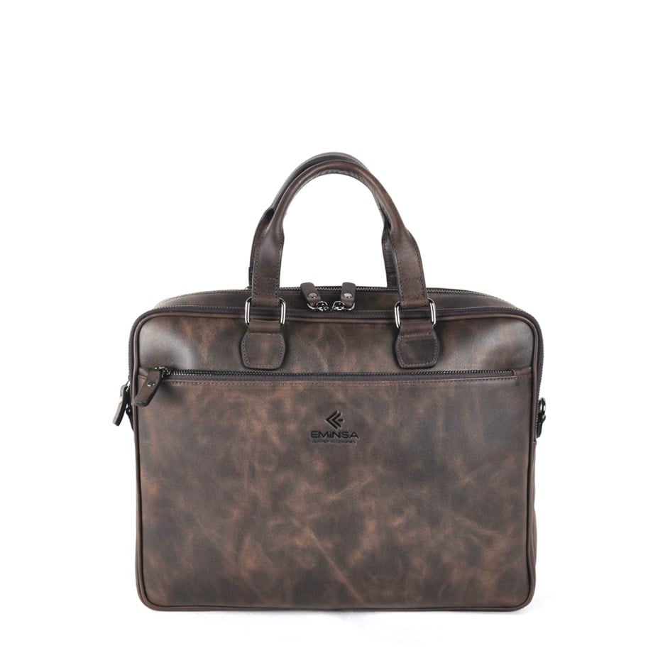 Erkek Kahverengi Crazy Deri Evrak Çantası