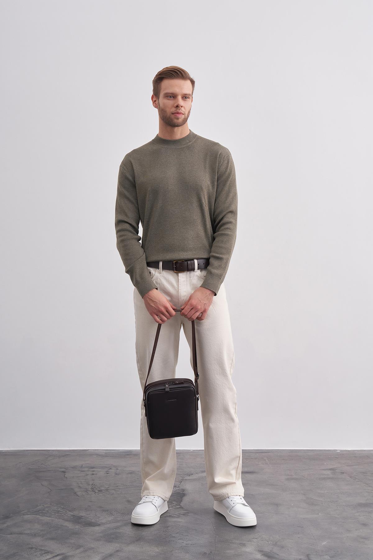 Erkek Kahverengi Orta Boy Omuz Çantası