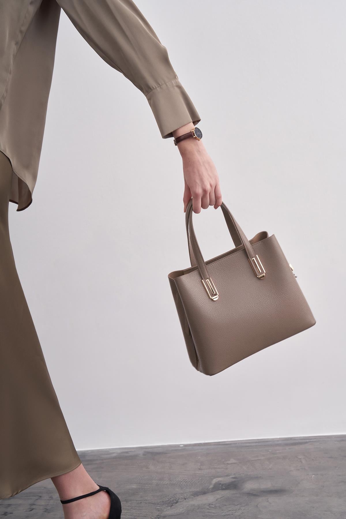 Vizon Hakiki Deri Kadın Omuz Çantası