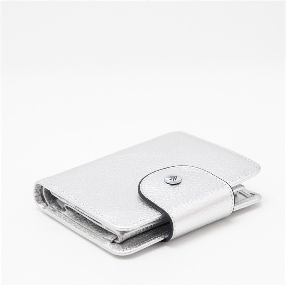 Kadın Gümüş Deri Cüzdan