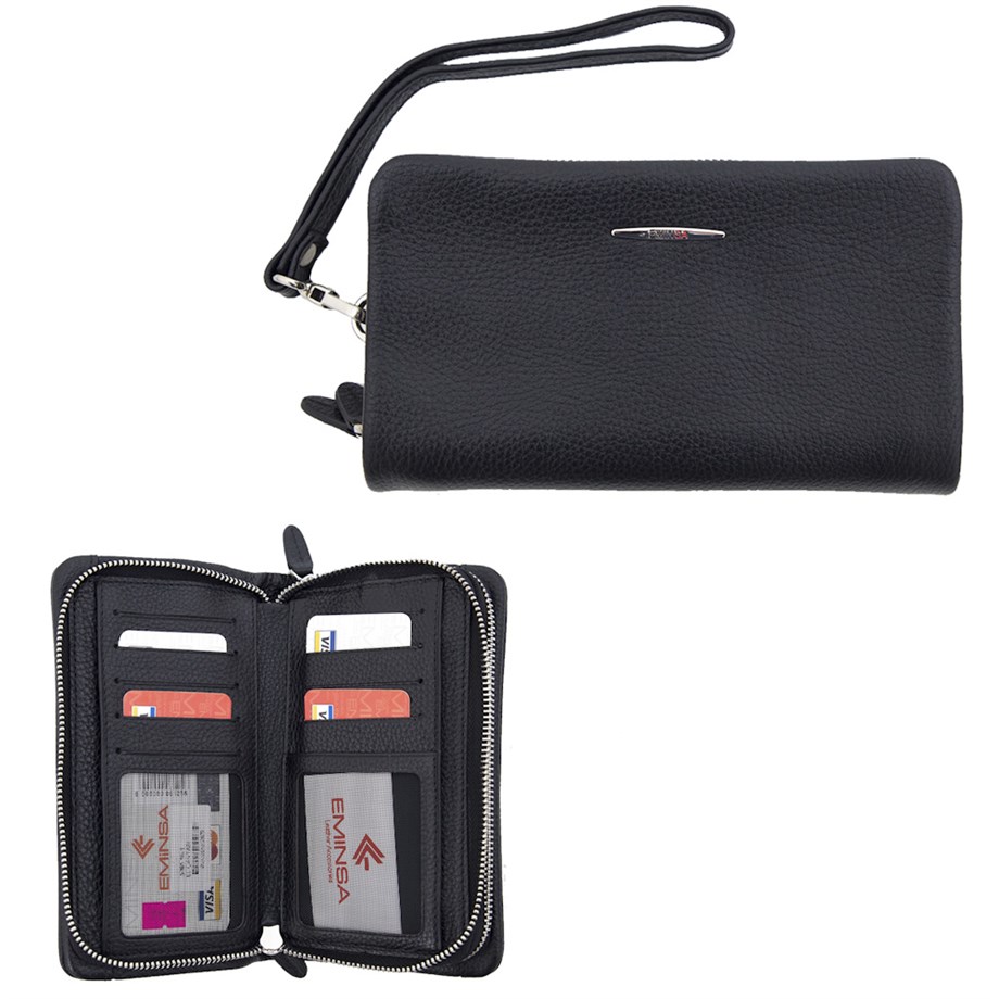 Erkek Siyah Deri Debriyah Cüzdan, El Çantası