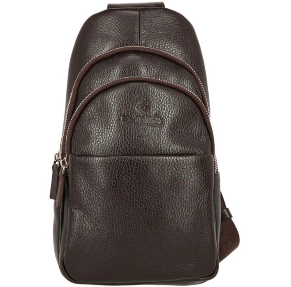 Erkek Kahverengi Deri Çapraz Askılı Çantası 