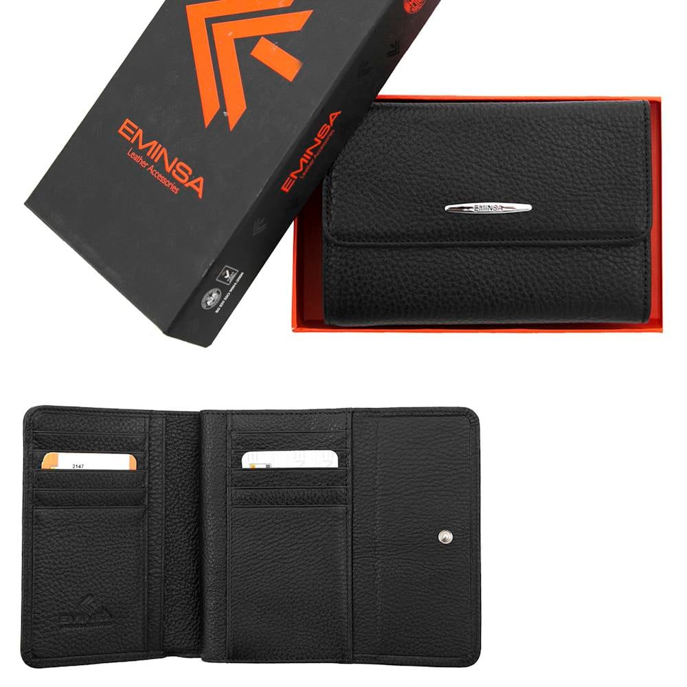 Kadın Siyah Hakiki Deri Cüzdan