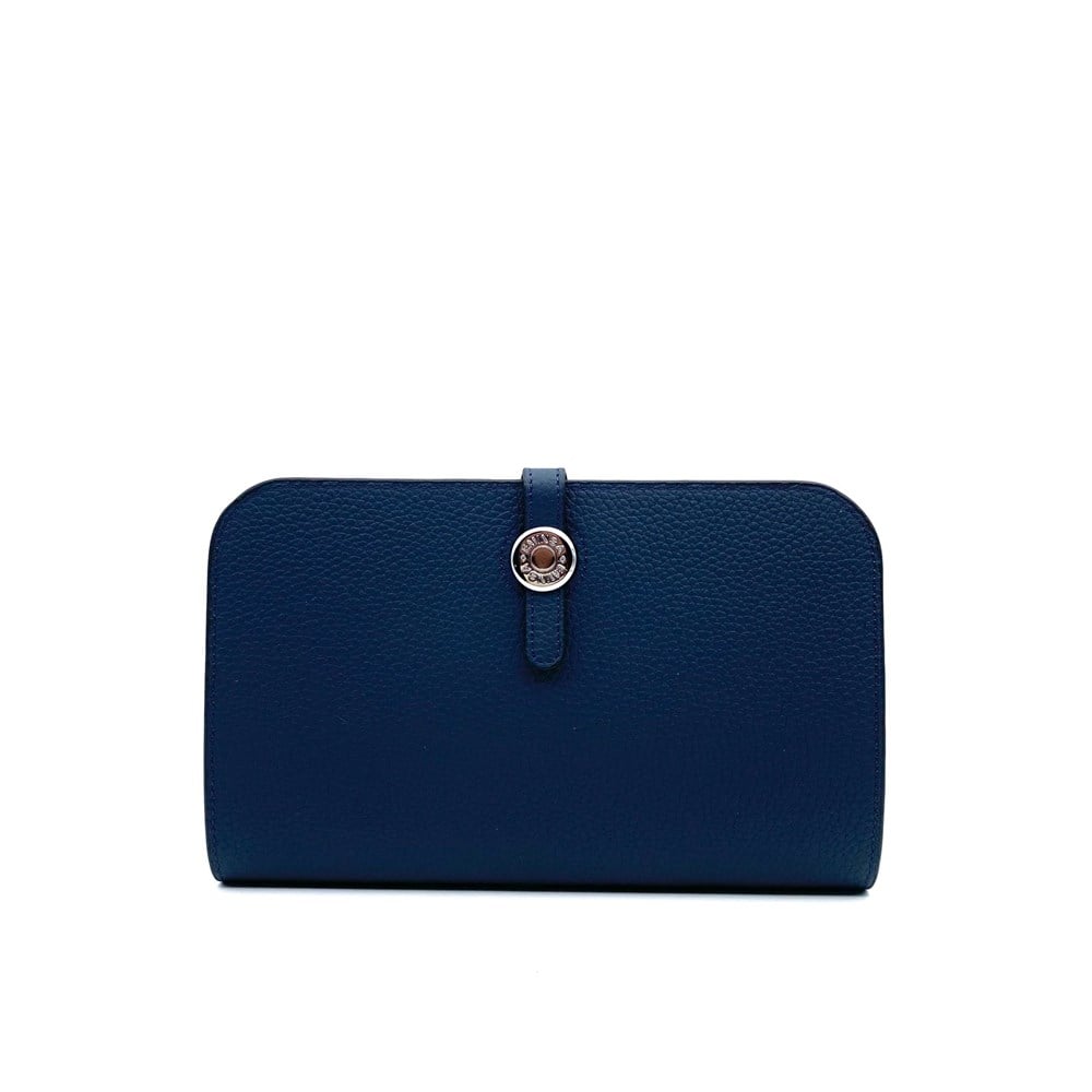 Lacivert Deri Kadın Portmone