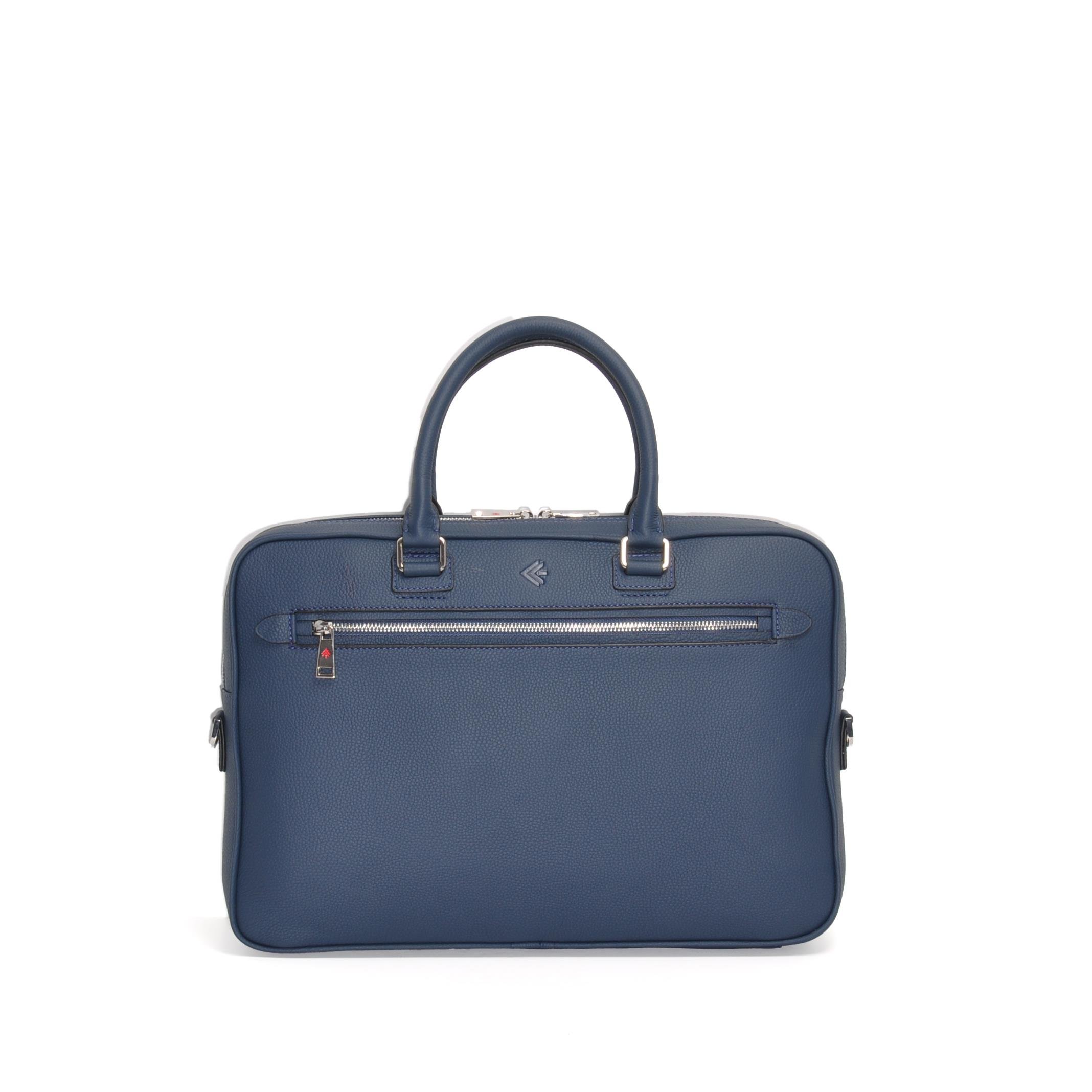 Lacivert Hakiki Deri Evrak Çantası