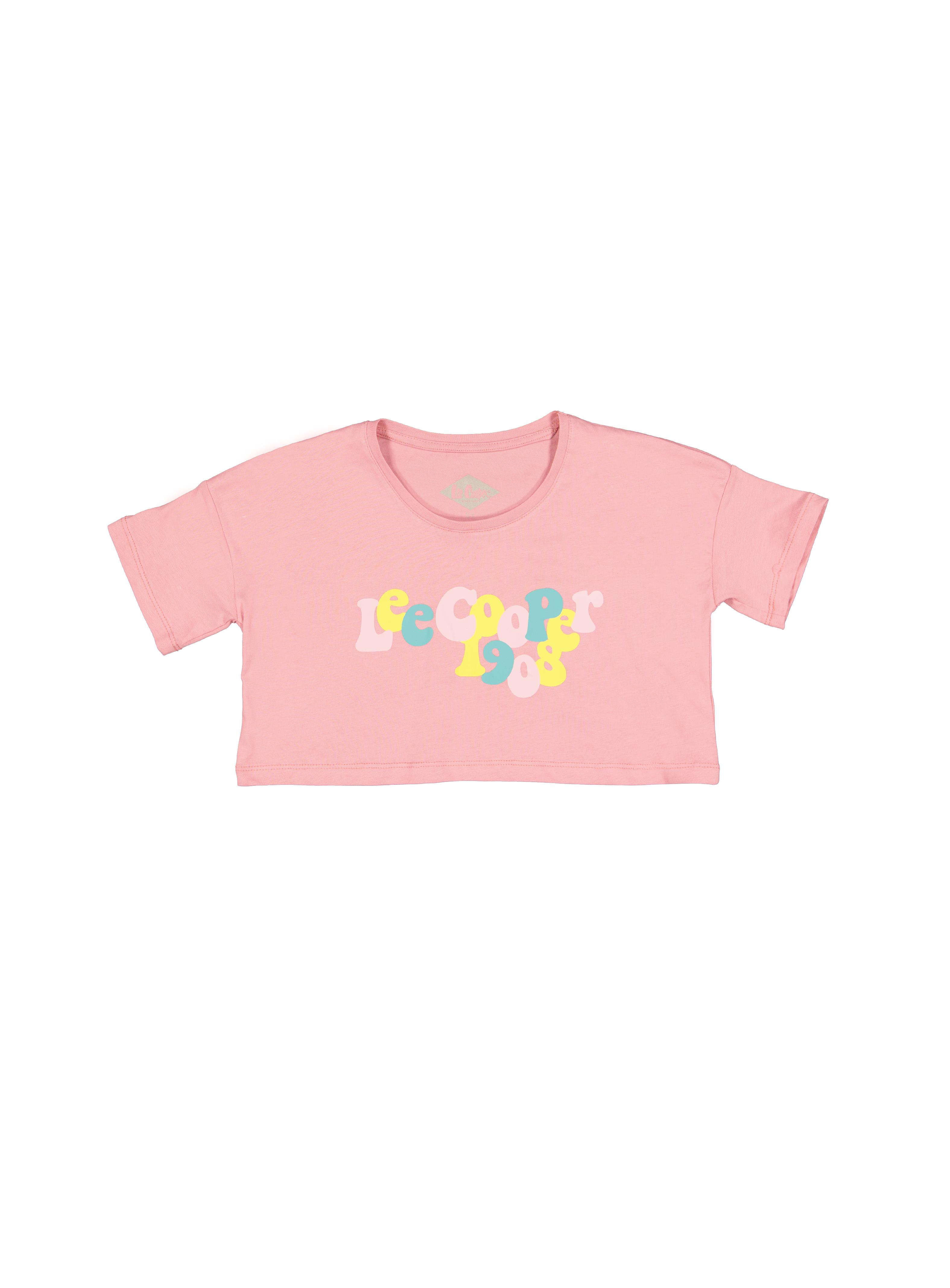 90'S Kız Çocuk Bisiklet Yaka T-Shirt Koyu Somon