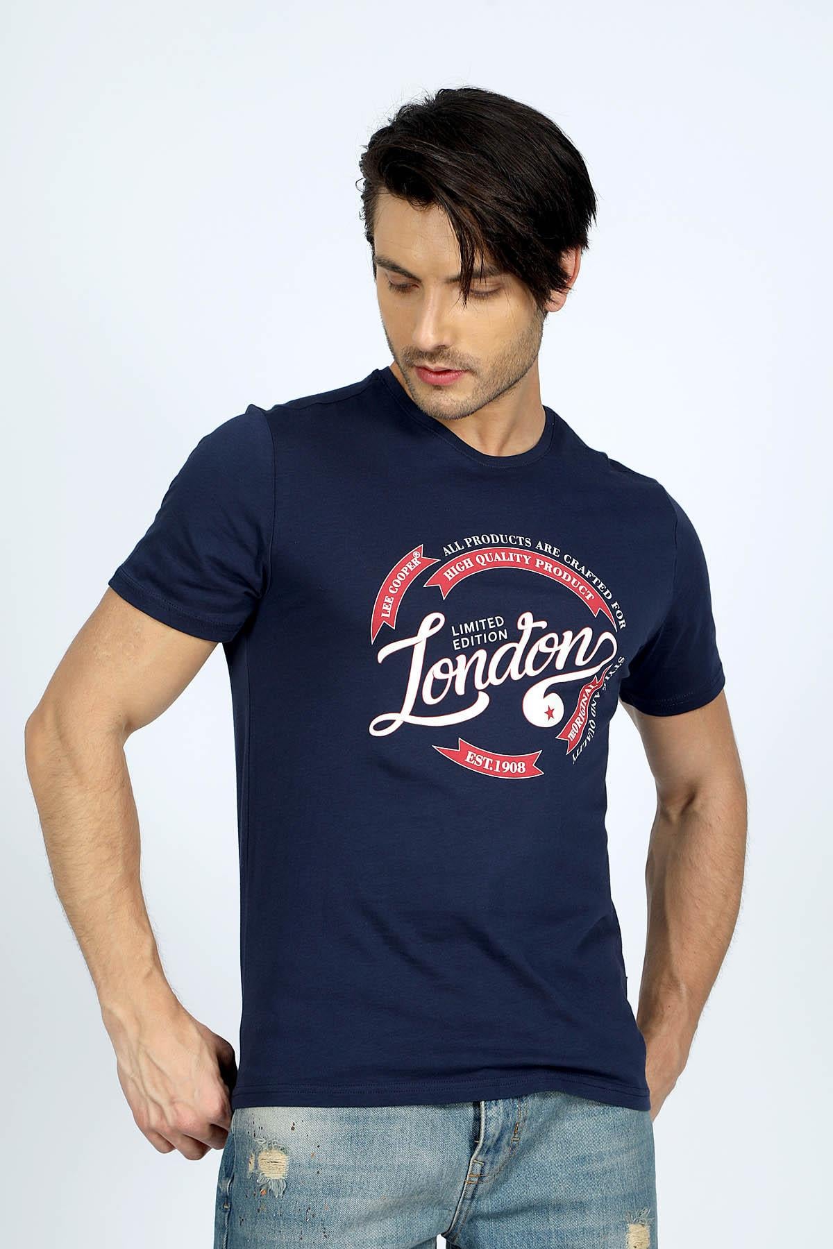 Alista Erkek %100 Pamuk O Yaka T-Shirt Lacivert