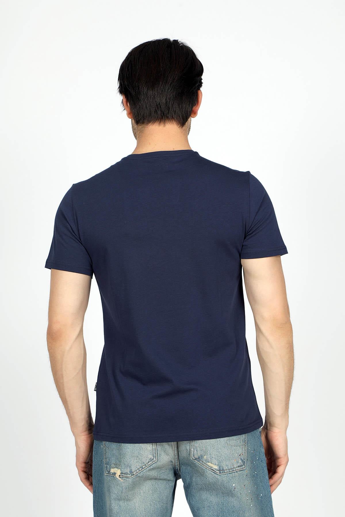 Alista Erkek %100 Pamuk O Yaka T-Shirt Lacivert