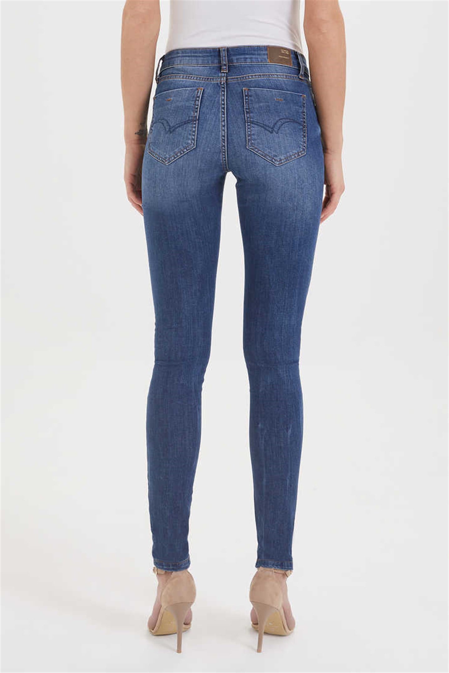 Amy Normal Bel Dar Kesim Çok Dar Paça Mid Gots Kadın Jean Pantolon