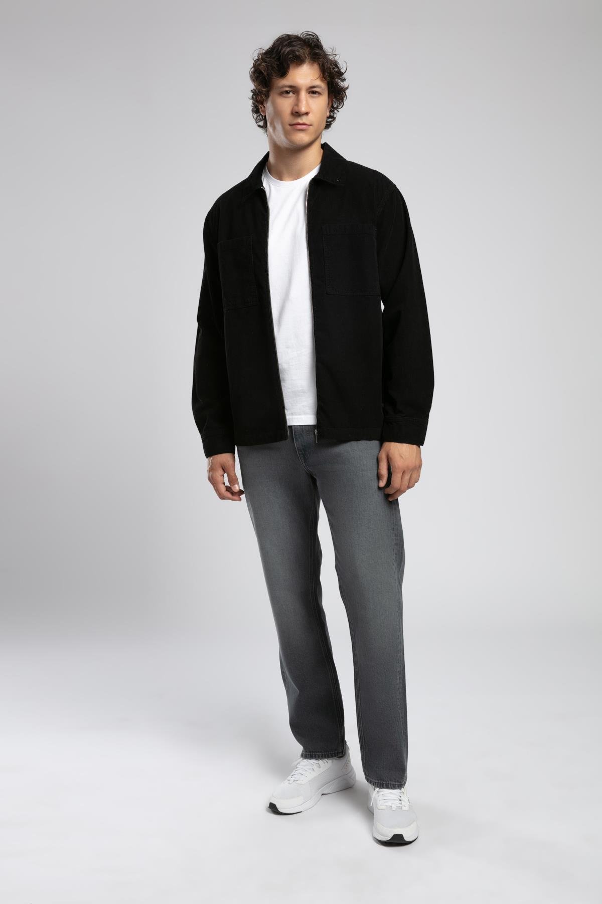 Ander Erkek %100 Pamuk Dokuma Ceket Siyah