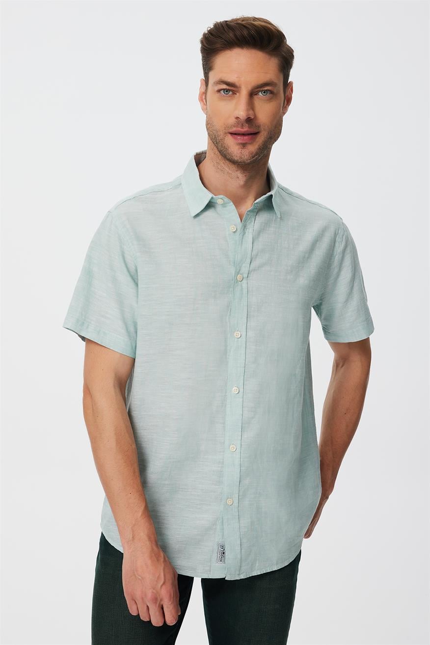 Andre Erkek Dokuma Gömlek Mınt