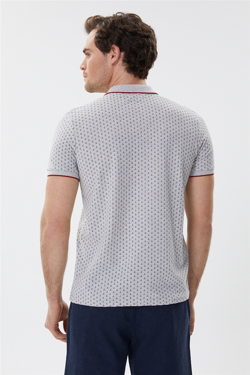 Andy Erkek Polo Yaka T-Shirt Gri Melanj