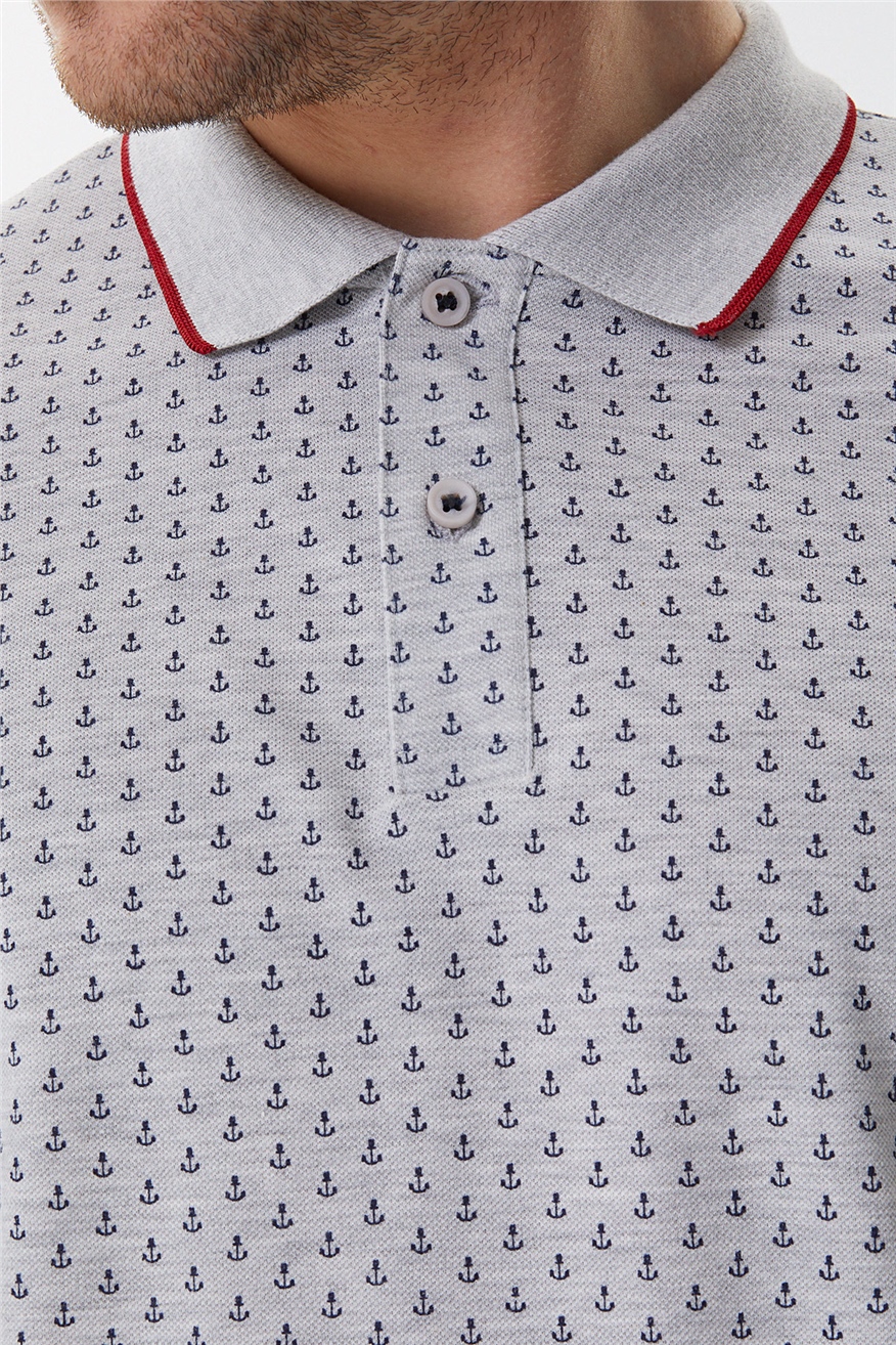 Andy Erkek Polo Yaka T-Shirt Gri Melanj