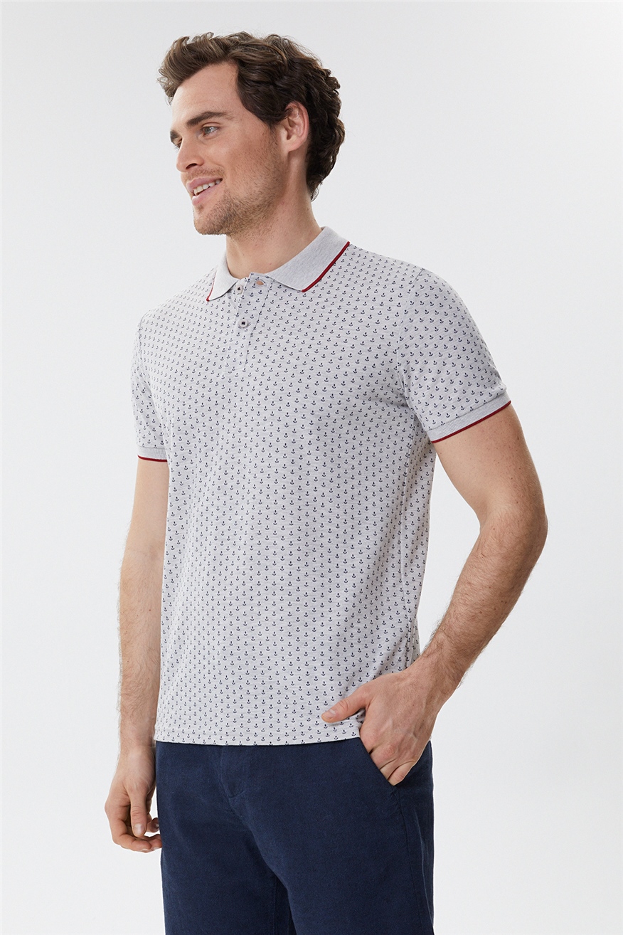 Andy Erkek Polo Yaka T-Shirt Gri Melanj