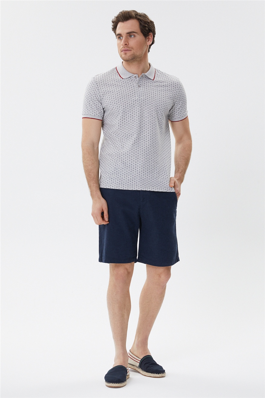 Andy Erkek Polo Yaka T-Shirt Gri Melanj