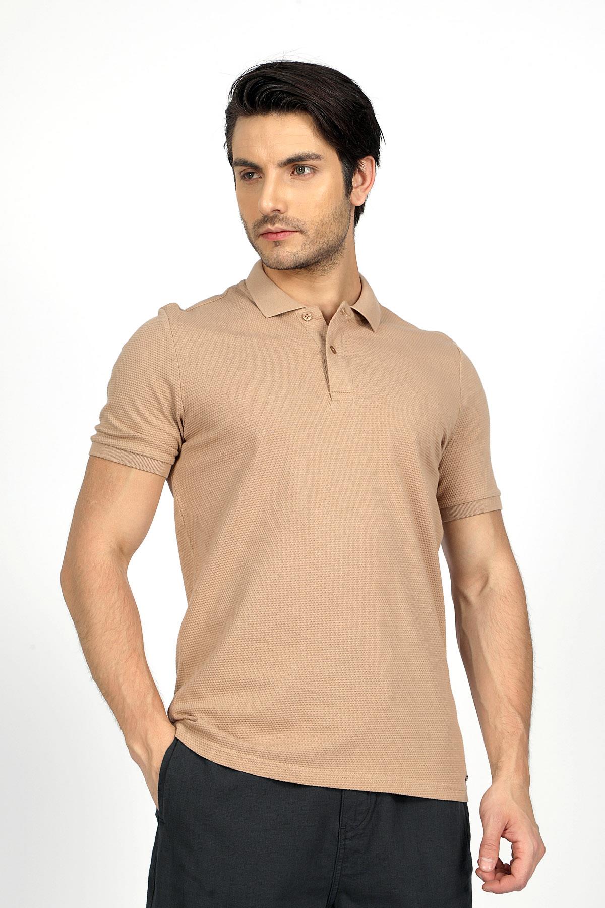 Arch Erkek Polo Yaka T-Shırt Bej