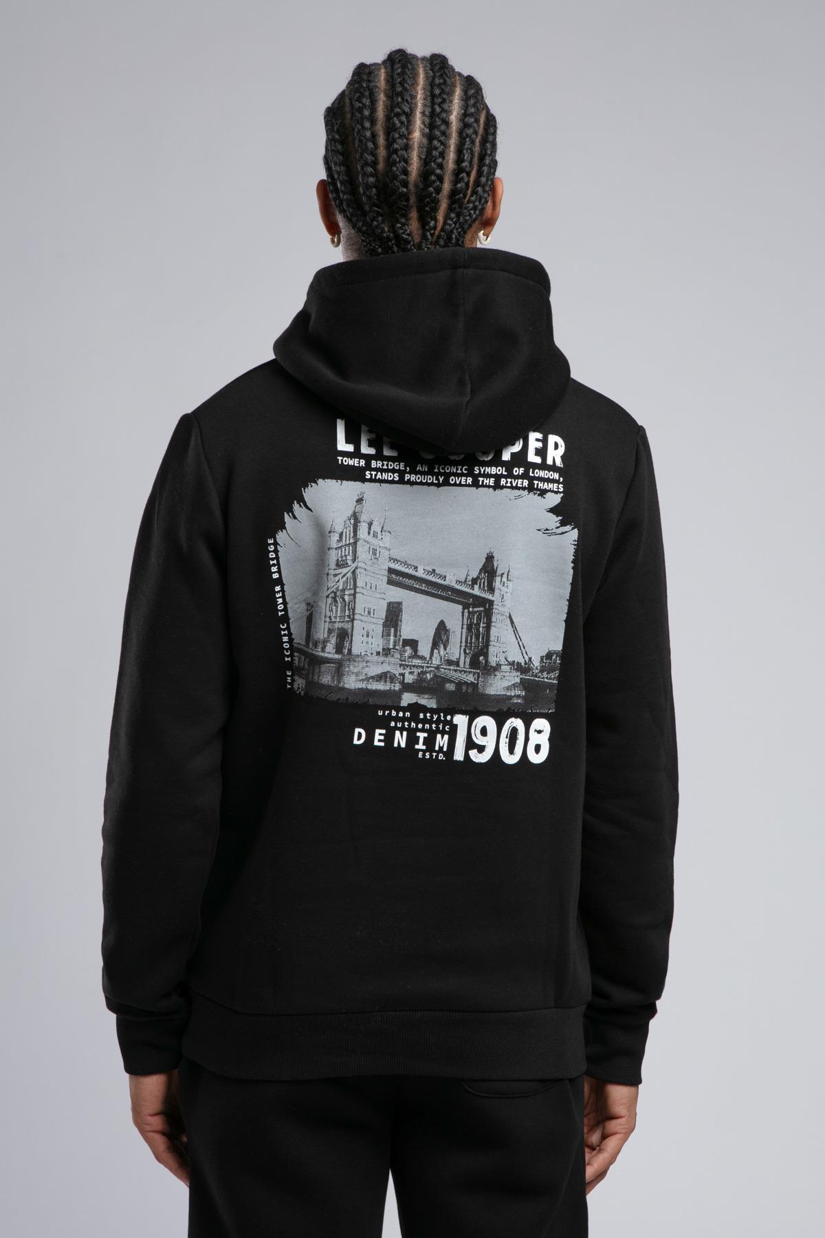 Art Erkek Kapüşonlu Sweatshirt Siyah